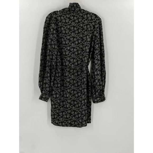 LEONA by Lauren Leonard 100% Silk Telephone Belted Dress Size Medium USA Made EC - Picture 6 of 12